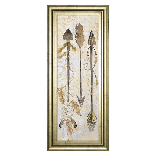 Classy Living Tribal Arrows 18x42in Vertical Wall Art | Contemporary MDF Frame with Glass | Living Room & Office Decor | 18 x 42 x 1 in | Model 1672