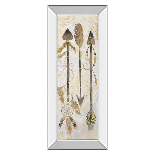 Classy Living Tribal Arrows Wall Art 18x42in | Contemporary Mirrored Frame with Glass | Living Room & Office Decor | 18 x 42 x 3 in | Model 1672MF