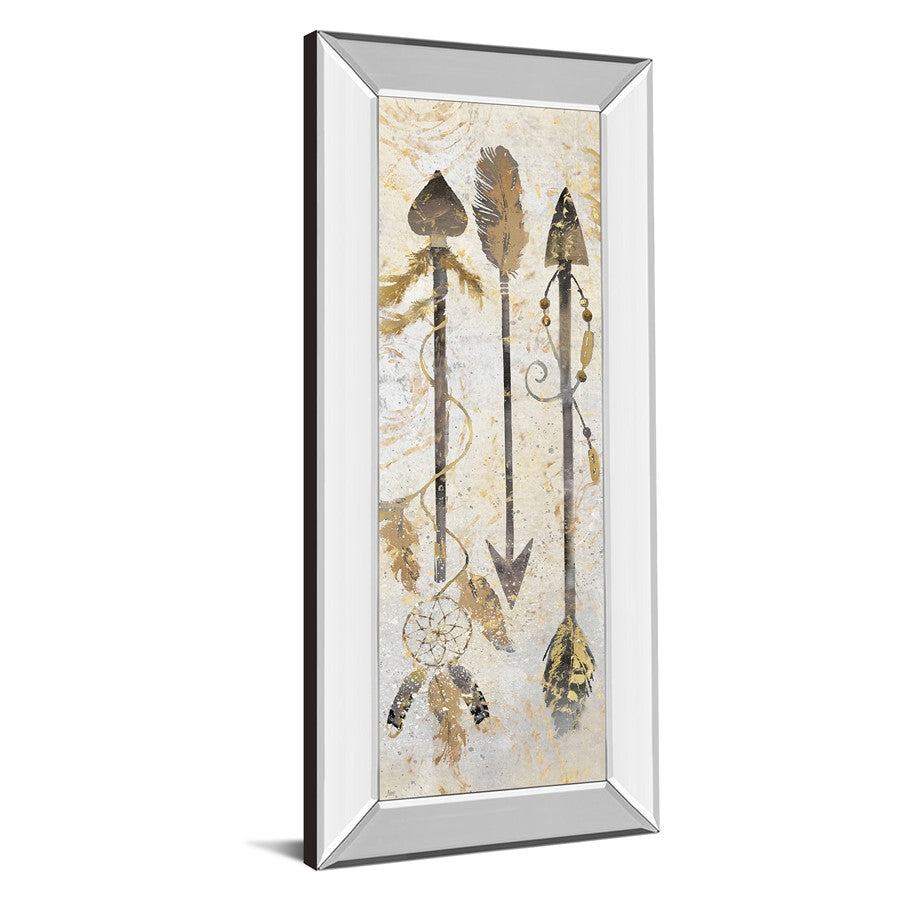 Classy Living Tribal Arrows Wall Art 18x42in | Contemporary Mirrored Frame with Glass | Living Room & Office Decor | 18 x 42 x 3 in | Model 1672MF