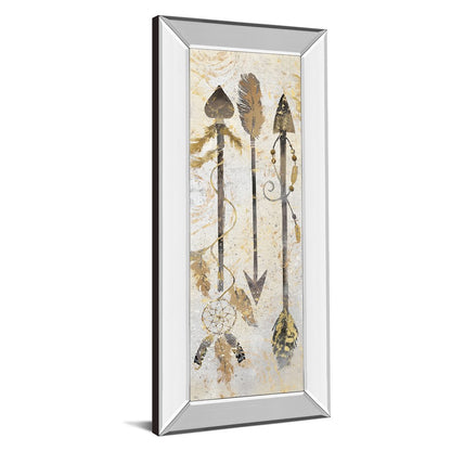 Classy Living Tribal Arrows Wall Art 18x42in | Contemporary Mirrored Frame with Glass | Living Room & Office Decor | 18 x 42 x 3 in | Model 1672MF
