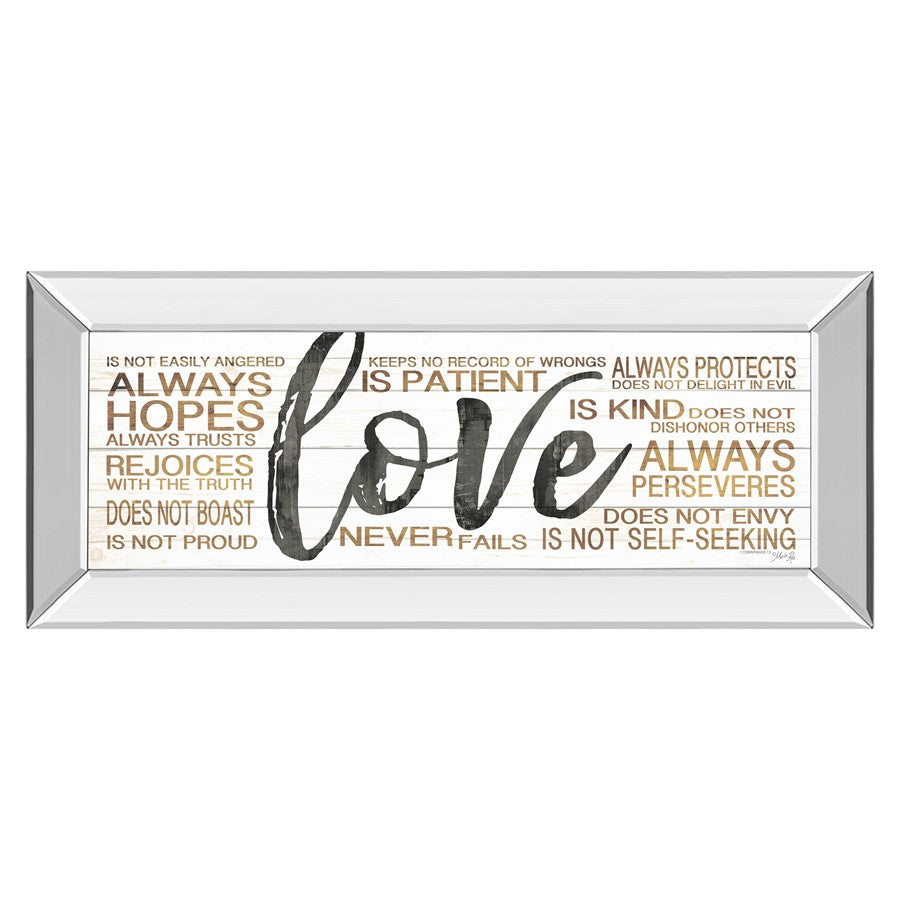 Classy Living Enduring Love 42x18in Wall Art | Contemporary Mirrored Frame with Inspirational Typography | Living Room & Bedroom Decor | 42 | Model 1674MF