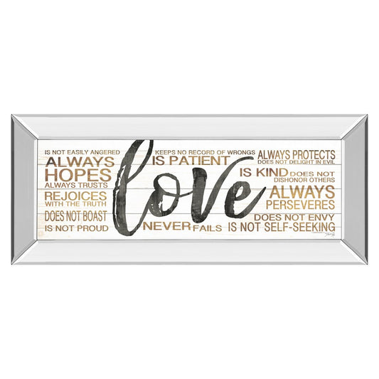 Classy Living Enduring Love 42x18in Wall Art | Contemporary Mirrored Frame with Inspirational Typography | Living Room & Bedroom Decor | 42 | Model 1674MF