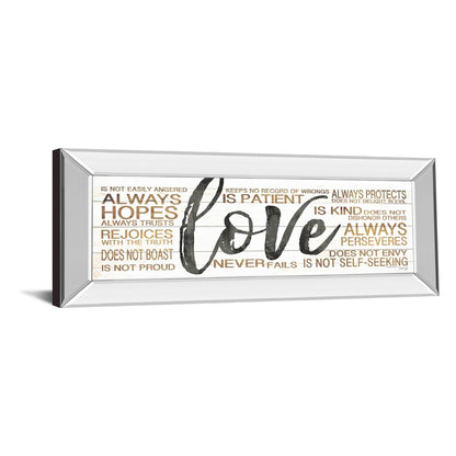 Classy Living Enduring Love 42x18in Wall Art | Contemporary Mirrored Frame with Inspirational Typography | Living Room & Bedroom Decor | 42 | Model 1674MF