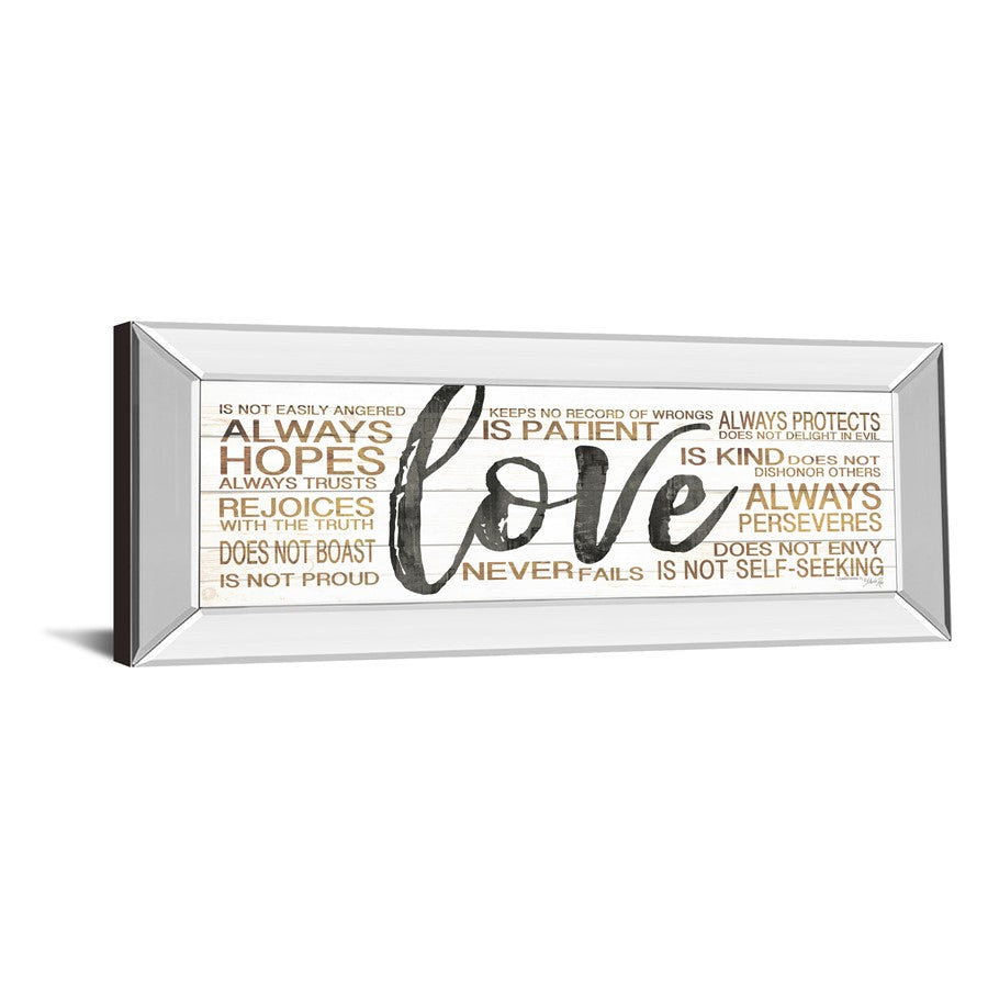 Classy Living Enduring Love 42x18in Wall Art | Contemporary Mirrored Frame with Inspirational Typography | Living Room & Bedroom Decor | 42 | Model 1674MF