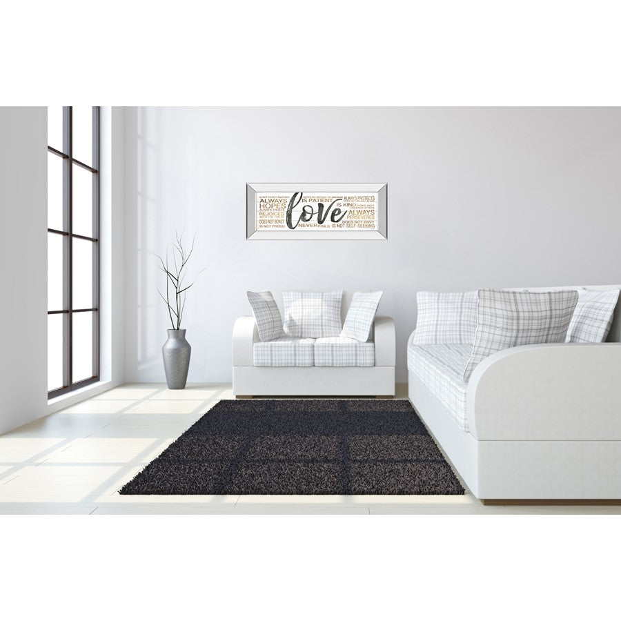 Classy Living Enduring Love 42x18in Wall Art | Contemporary Mirrored Frame with Inspirational Typography | Living Room & Bedroom Decor | 42 | Model 1674MF