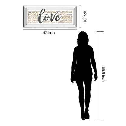Classy Living Enduring Love 42x18in Wall Art | Contemporary Mirrored Frame with Inspirational Typography | Living Room & Bedroom Decor | 42 | Model 1674MF