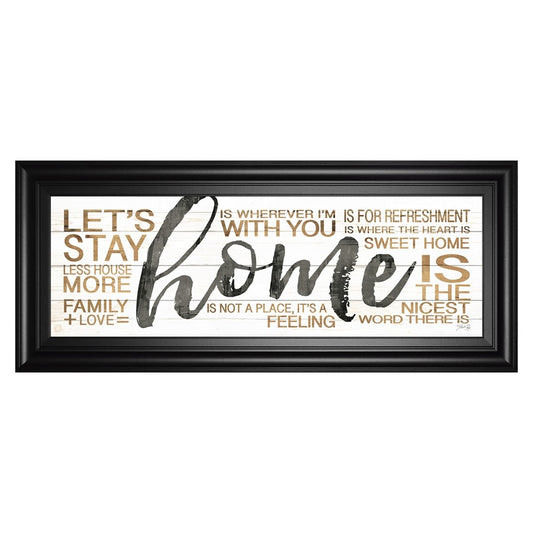Classy Living Stay Home Wall Art 42x18in | Contemporary Multicolor Paper on MDF Frame | Living Room & Hallway Inspirational Decor | 42 x 18 x | Model 1675