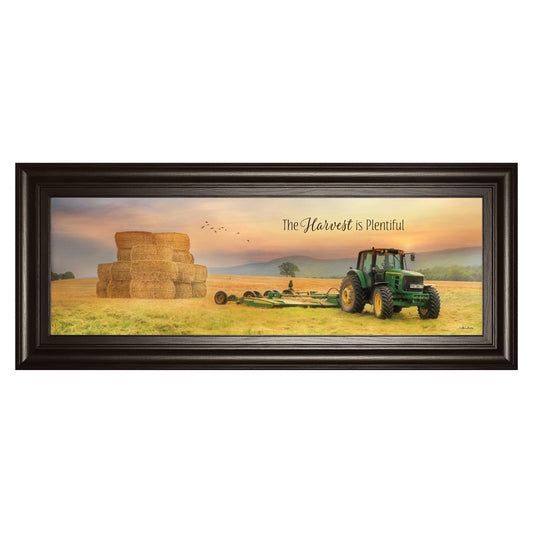 Classy Living Harvest Plenty Wall Art 42x18in | Contemporary Dark Chocolate MDF Frame | Living Room & Office Farmhouse Decor | 42 x 18 x 1 | Model 1676