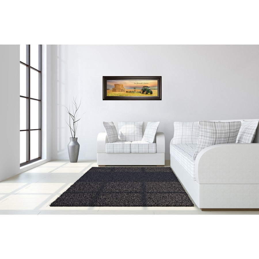 Classy Living Harvest Plenty Wall Art 42x18in | Contemporary Dark Chocolate MDF Frame | Living Room & Office Farmhouse Decor | 42 x 18 x 1 | Model 1676