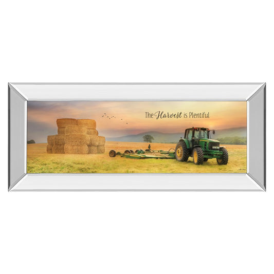 Classy Living Harvest Plenty 42x18in Rectangular Wall Art | Contemporary Mirrored Frame with Paper Print | Living Room & Office Decor | 42 | Model 1676MF