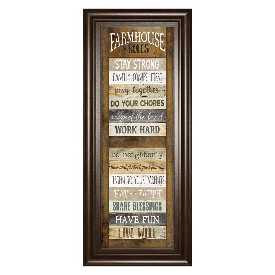 Classy Living Farmhouse Wisdom Wall Art 18x42in | Country/Farmhouse Cinnamon Mocha MDF Frame | Living Room & Kitchen Inspirational Decor | 1 | Model 1678