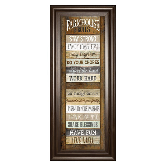 Classy Living Farmhouse Wisdom Wall Art 18x42in | Country/Farmhouse Cinnamon Mocha MDF Frame | Living Room & Kitchen Inspirational Decor | 1 | Model 1678