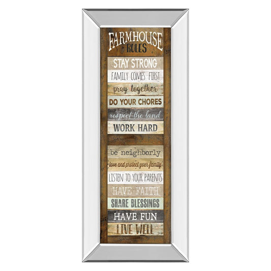 Classy Living Farmhouse Wisdom 18x42in Vertical Wall Art | Country/Farmhouse Mirrored Frame with Inspirational Sayings | Living Room | Model 1678MF