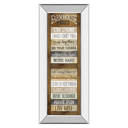 Classy Living Farmhouse Wisdom 18x42in Vertical Wall Art | Country/Farmhouse Mirrored Frame with Inspirational Sayings | Living Room | Model 1678MF