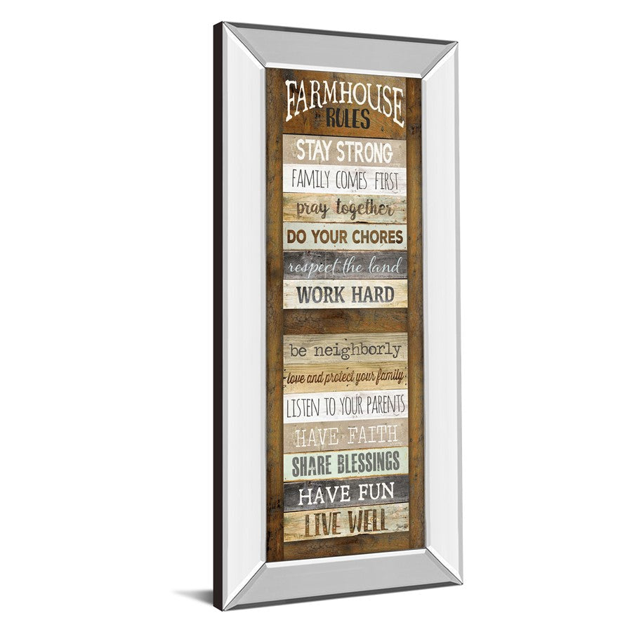 Classy Living Farmhouse Wisdom 18x42in Vertical Wall Art | Country/Farmhouse Mirrored Frame with Inspirational Sayings | Living Room | Model 1678MF