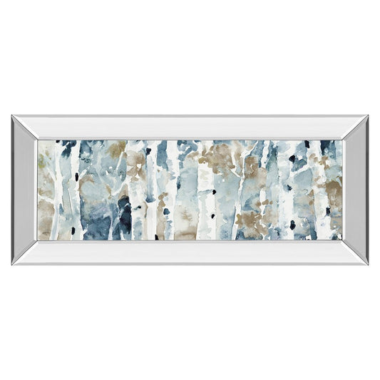 Classy Living Serene Woodland 42x18in Wall Art | Traditional Watercolor Birch Trees with Mirrored Frame | Living Room & Bedroom Decor | 42 | Model 1685MF