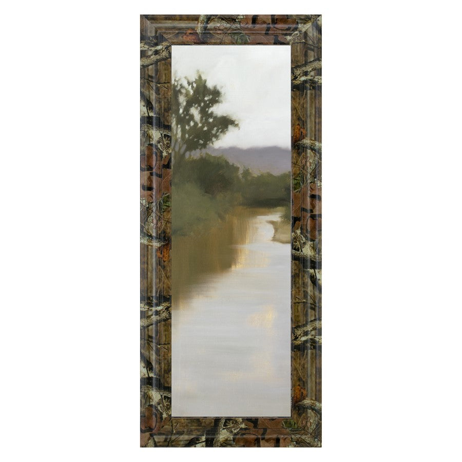 Classy Living Misty River View 18x42in Wall Art | Transitional Brown MDF Frame Landscape | Living Room, Office & Den Decor | 18 x 42 x 1 in | Model 1688