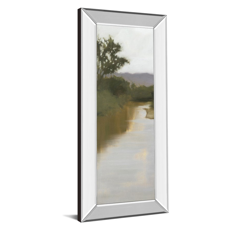 Classy Living Misty River View 18x42in Wall Art | Transitional Landscape with Mirrored Frame | Living Room & Office Decor | 18 x 42 x 3 in | Model 1688MF