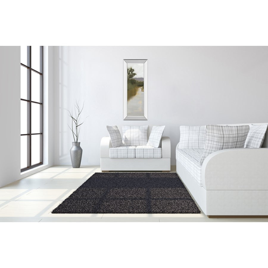 Classy Living Misty River View 18x42in Wall Art | Transitional Landscape with Mirrored Frame | Living Room & Office Decor | 18 x 42 x 3 in | Model 1688MF