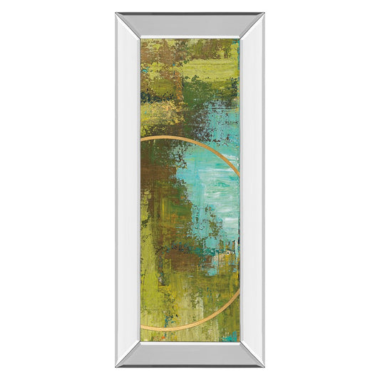 Classy Living Aller Chartreuse Wall Art 18x42in | Transitional Mirrored Frame Multicolor Abstract | Living Room & Office Decor | 3 x 18 x | Model 1691MF