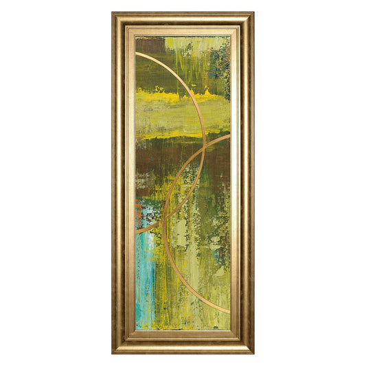 Classy Living Golden Eclipse 18x42in Wall Art | Transitional Mixed Media Paper Graphic Art in Gilded Radiance Frame | Living Room, Bedroom & | Model 1692