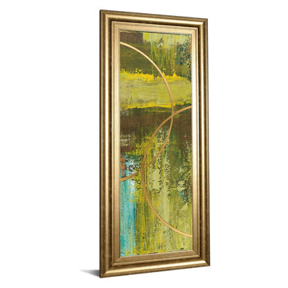 Classy Living Golden Eclipse 18x42in Wall Art | Transitional Mixed Media Paper Graphic Art in Gilded Radiance Frame | Living Room, Bedroom & | Model 1692