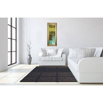 Classy Living Chartreuse Harmony Wall Art 18x42in | Transitional Abstract Paper Art in Gilded Radiance MDF Frame | Living Room & Office Decor | Model 1693
