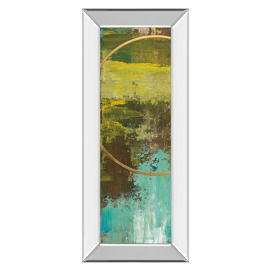 Classy Living Chartreuse Harmony 42in Wall Art | Transitional Multicolor Abstract on Paper in Mirrored Frame | Living Room & Office Decor | Model 1693MF