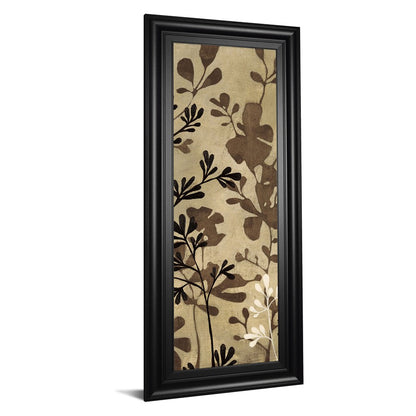Classy Living Espresso Leaves 18x42in Wall Art | Contemporary Botanical Black MDF Frame | Living Room & Office Decor | 1 x 18 x 42 in | Model 1695