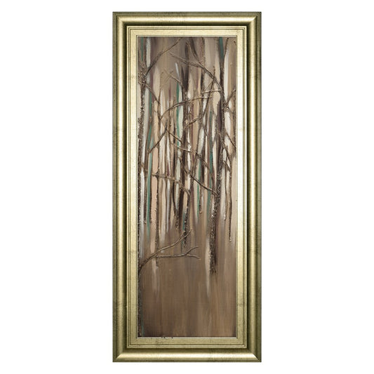Classy Living Elegant Forest 18x42in Wall Art | Contemporary Mixed Media on Paper in Gilded Radiance MDF Frame | Living Room & Office Decor | Model 1698