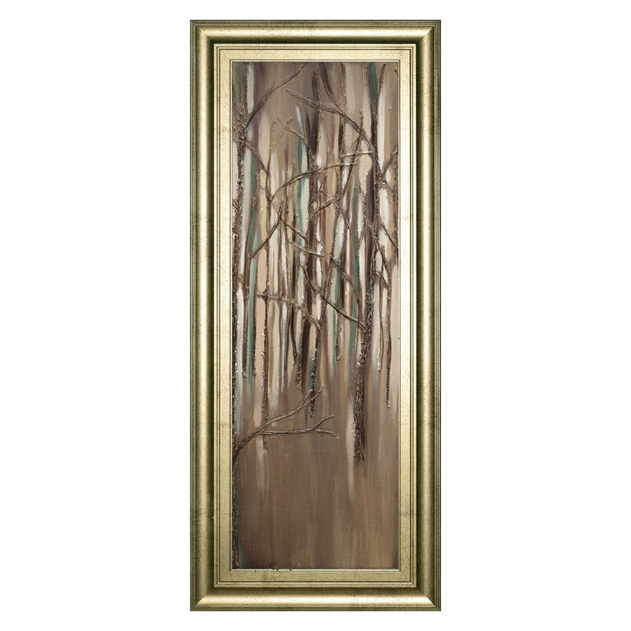 Classy Living Elegant Forest 18x42in Wall Art | Contemporary Mixed Media on Paper in Gilded Radiance MDF Frame | Living Room & Office Decor | Model 1698