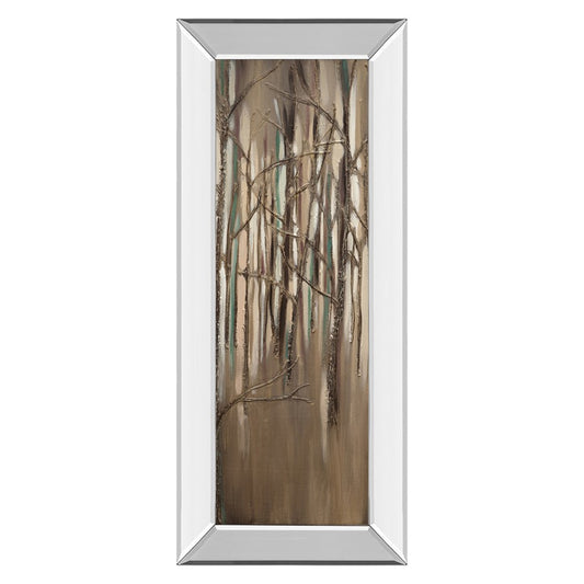 Classy Living Elegant Forest 18x42in Wall Art | Contemporary Mixed Media on Paper in Mirrored Frame | Living Room & Office Decor | 18 x 42 | Model 1698MF