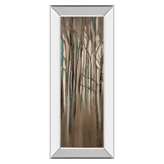 Classy Living Whimsical Woods 42in H Wall Art | Contemporary Mixed Media on Paper in Mirrored Frame | Living Room & Bedroom Vertical Decor | Model 1699MF