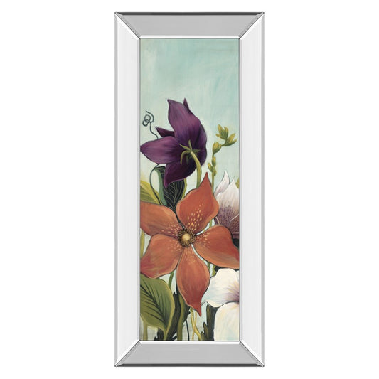 Classy Living Blooming Harmony 18x42in Wall Art | Contemporary Multicolor Floral on Mirrored Frame | Living Room & Bedroom Decor | 18 x 42 | Model 1700MF