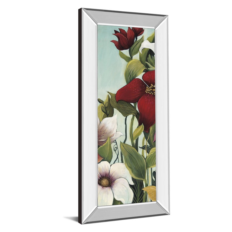 Classy Living Efflorescence 18x42in Wall Art | Contemporary Floral with Mirrored Frame | Living Room & Bedroom Decor | 18 x 42 x 3 in | Model 1701MF