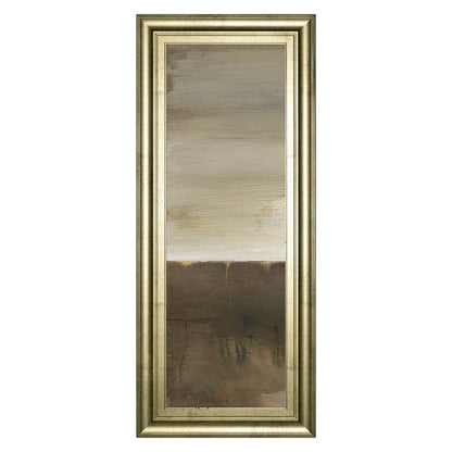 Classy Living Sand Veil Horizon 18x42in Rectangular Wall Art | Contemporary Mixed Media on Paper in Crisp Chardonnay MDF Frame | Living Room | Model 1703