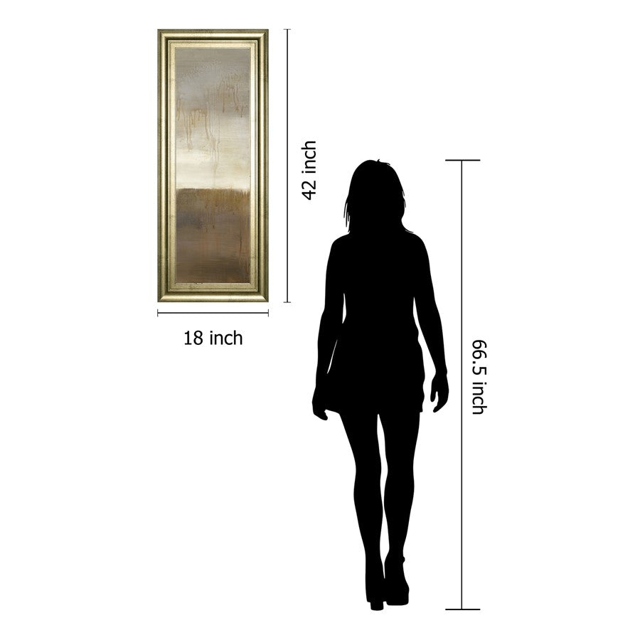 Classy Living September Fog 18x42in Wall Art | Contemporary Mixed Media on Paper, Crisp Chardonnay Frame | Living Room & Office Decor | 18 x | Model 1705