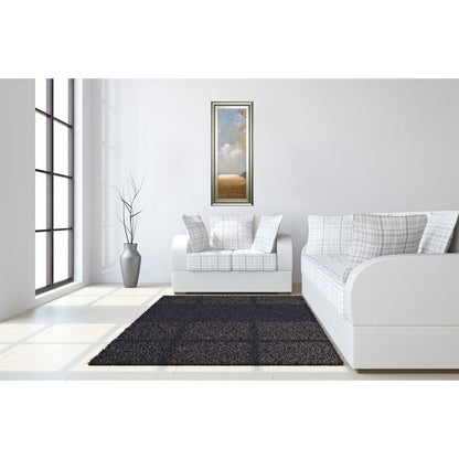 Classy Living Serene Skies 18x42in Vertical Wall Art | Contemporary Coastal Mixed Media on Paper with Silver Serenity MDF Frame | Living Room | Model 1710