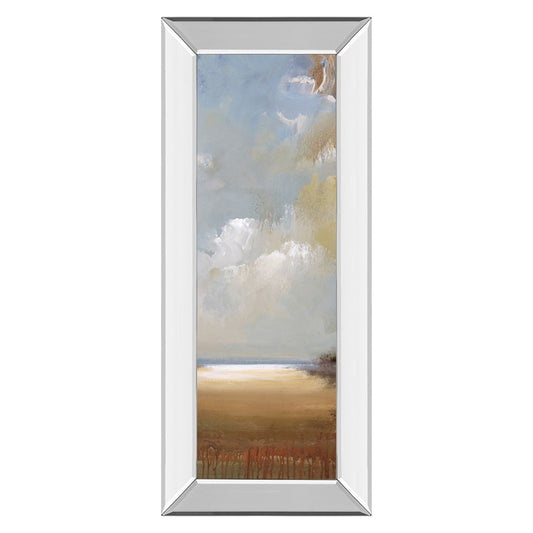 Classy Living Serene Skies 18x42in Wall Art | Contemporary Coastal Mixed Media with Mirrored Frame | Living Room, Bedroom & Office Decor | Model 1710MF