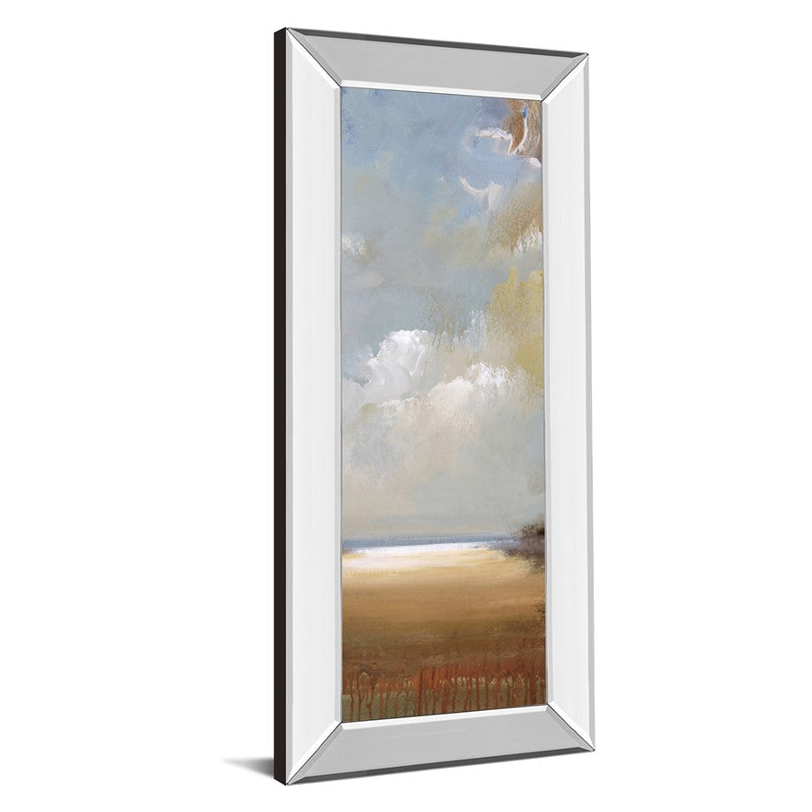 Classy Living Serene Skies 18x42in Wall Art | Contemporary Coastal Mixed Media with Mirrored Frame | Living Room, Bedroom & Office Decor | Model 1710MF