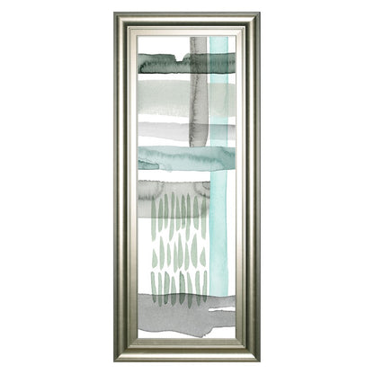 Classy Living Serene Strata 18x42in Wall Art | Industrial Silver Serenity MDF Frame | Living Room & Office Abstract Decor | 1 x 18 x 42 in | Model 1717