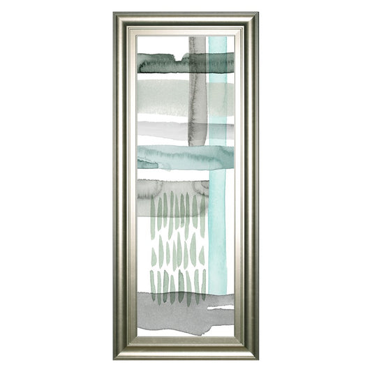 Classy Living Serene Strata 18x42in Wall Art | Industrial Silver Serenity MDF Frame | Living Room & Office Abstract Decor | 1 x 18 x 42 in | Model 1717