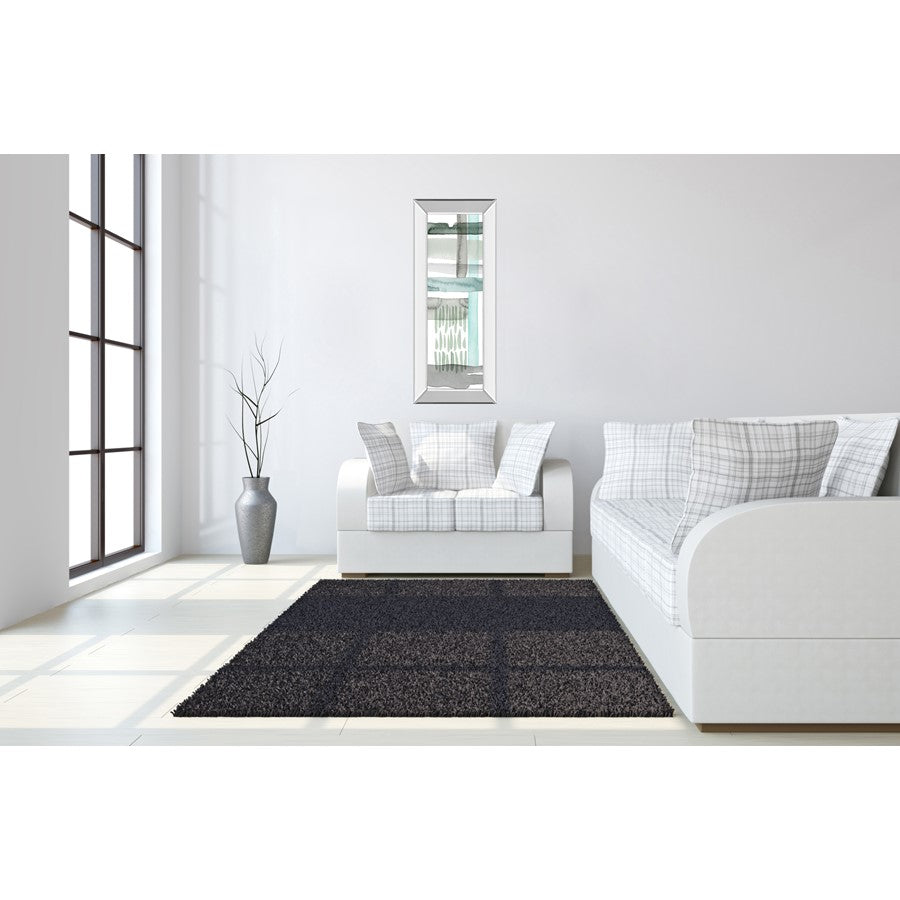 Classy Living Serene Strata 42in Vertical Wall Art | Industrial Multicolor Abstract on Paper with Mirrored Frame | Living Room & Office | Model 1717MF
