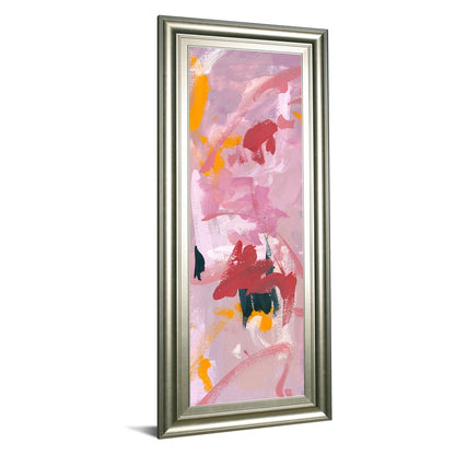 Classy Living Vibrant Whispers 18x42in Wall Art | Contemporary Abstract Multicolor on Paper in Silver MDF Frame | Living Room & Office | Model 1718