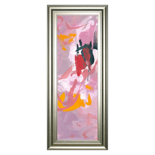 Classy Living Vibrant Flow 18x42in Wall Art | Contemporary Abstract on Paper in Silver Serenity MDF Frame | Living Room & Office Decor | 1 x | Model 1719