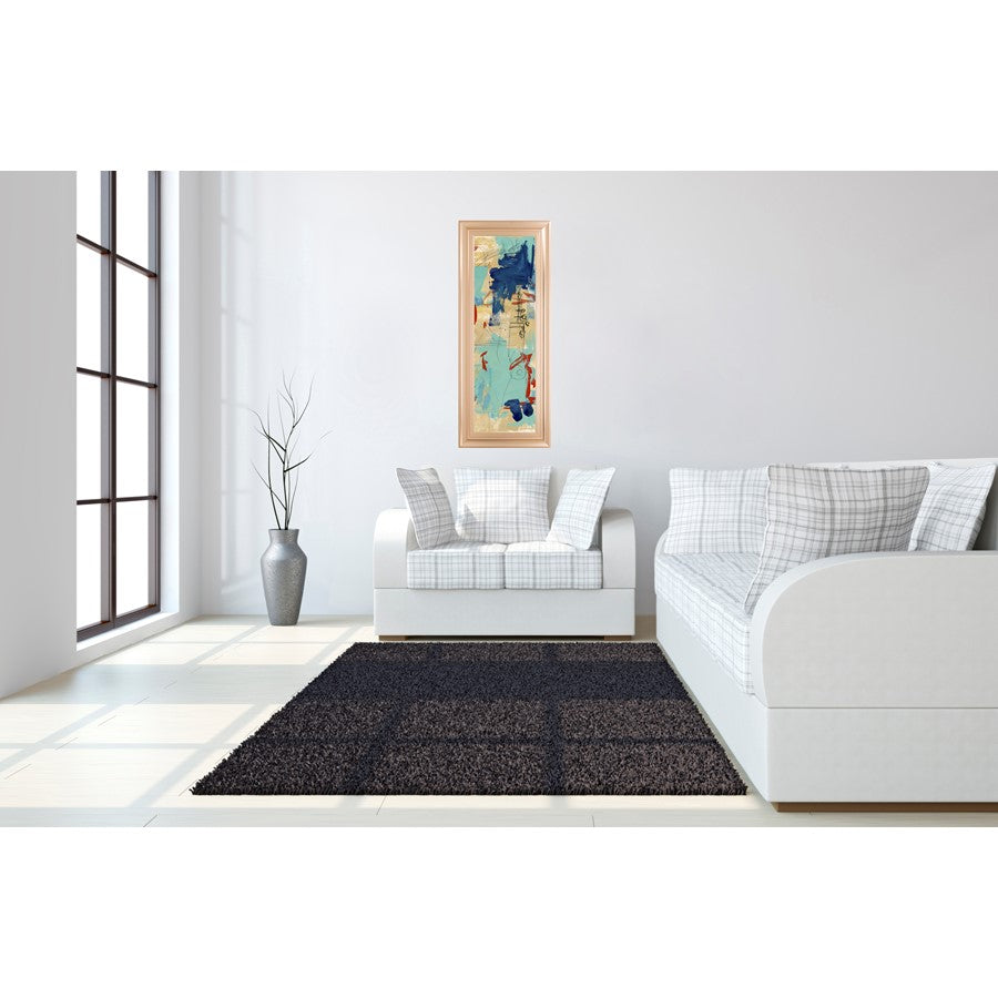 Classy Living Abstract Fusion Wall Art 18x42in | Contemporary Rose Gold Romance MDF Frame | Living Room & Office Decor | 18 x 42 x 1 in | Model 1722