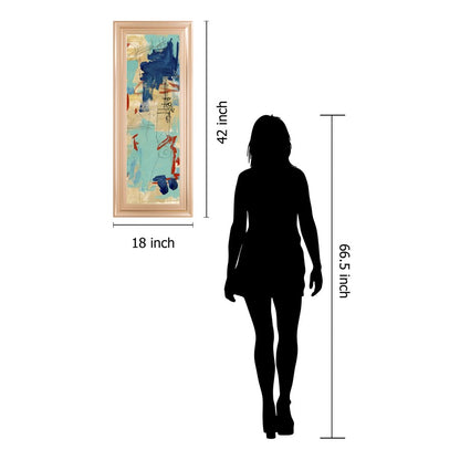 Classy Living Abstract Fusion Wall Art 18x42in | Contemporary Rose Gold Romance MDF Frame | Living Room & Office Decor | 18 x 42 x 1 in | Model 1722