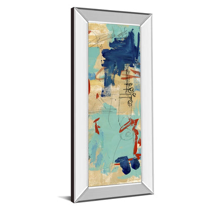 Classy Living Abstract Fusion Wall Art 18x42in | Contemporary Multicolor Abstract on Paper in Mirrored Frame | Living Room & Office | Model 1722MF