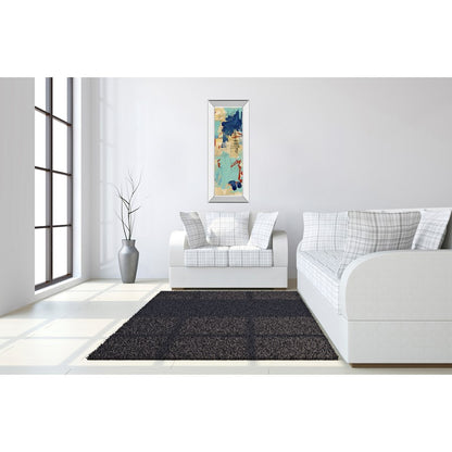 Classy Living Abstract Fusion Wall Art 18x42in | Contemporary Multicolor Abstract on Paper in Mirrored Frame | Living Room & Office | Model 1722MF