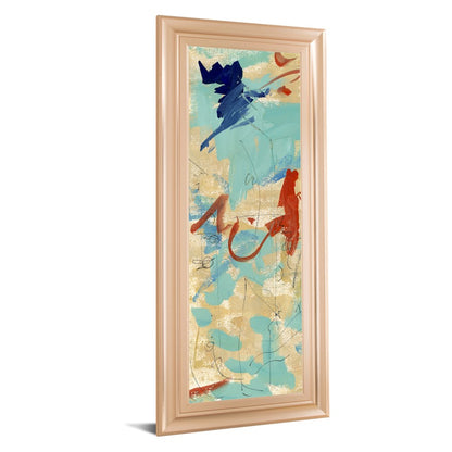 Classy Living Mist Meadow 18x42in Wall Art | Contemporary Abstract on Paper in Rose Gold Romance MDF Frame | Living Room & Office Decor | 1 x | Model 1723